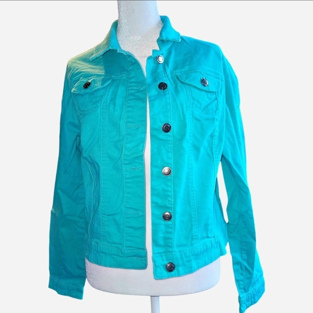 Cato Vibrant Turquoise Jean Jacket - Picture 2 of 6
